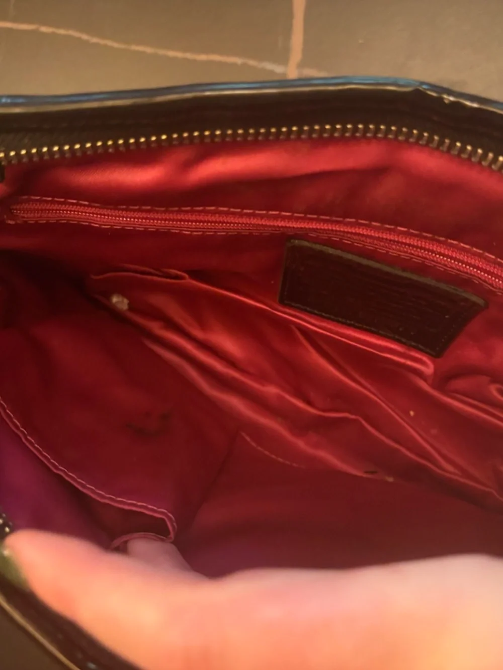 Coach Black Patent Quilted Crossbody Shoulder Bag AS IS